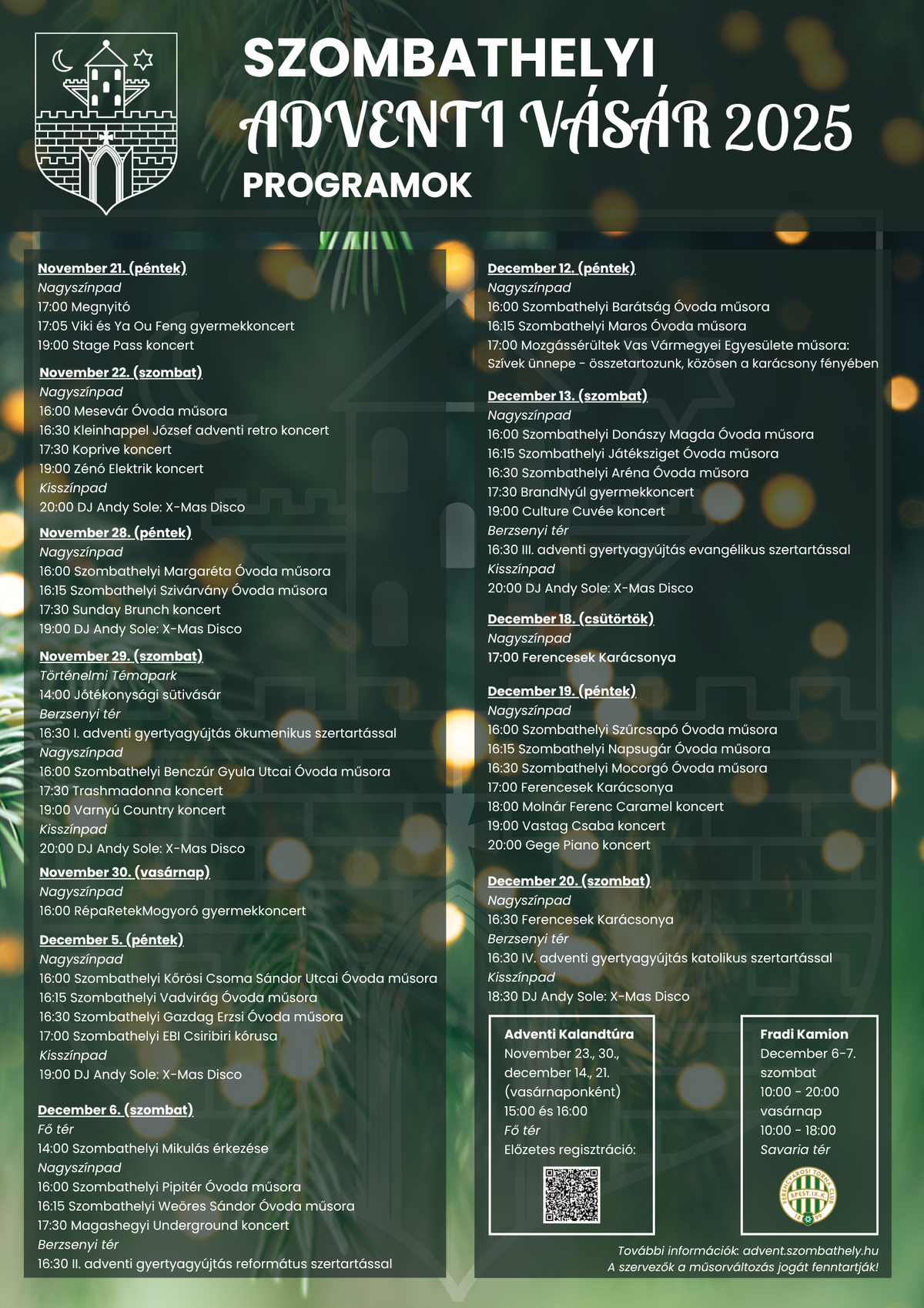 2025 Adventi program plakát.